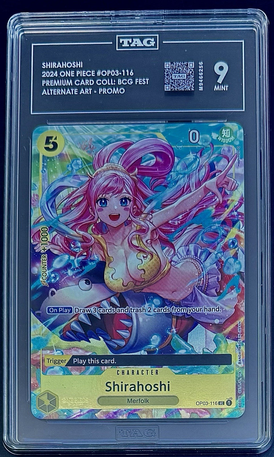 TAG 9 One Piece OP03-116 UC - Shirahoshi - Alt Art Promo -EN- Collect Fest 23-24