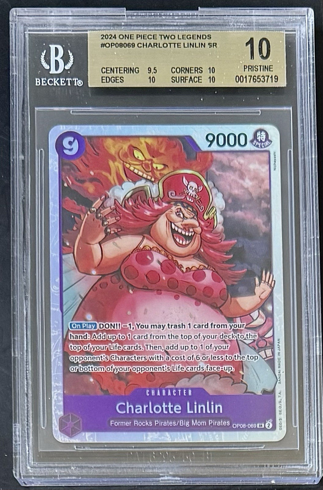 BGS 10 One Piece OP08-069 SR Charlotte Linlin  - EN - Two Legends - Graded