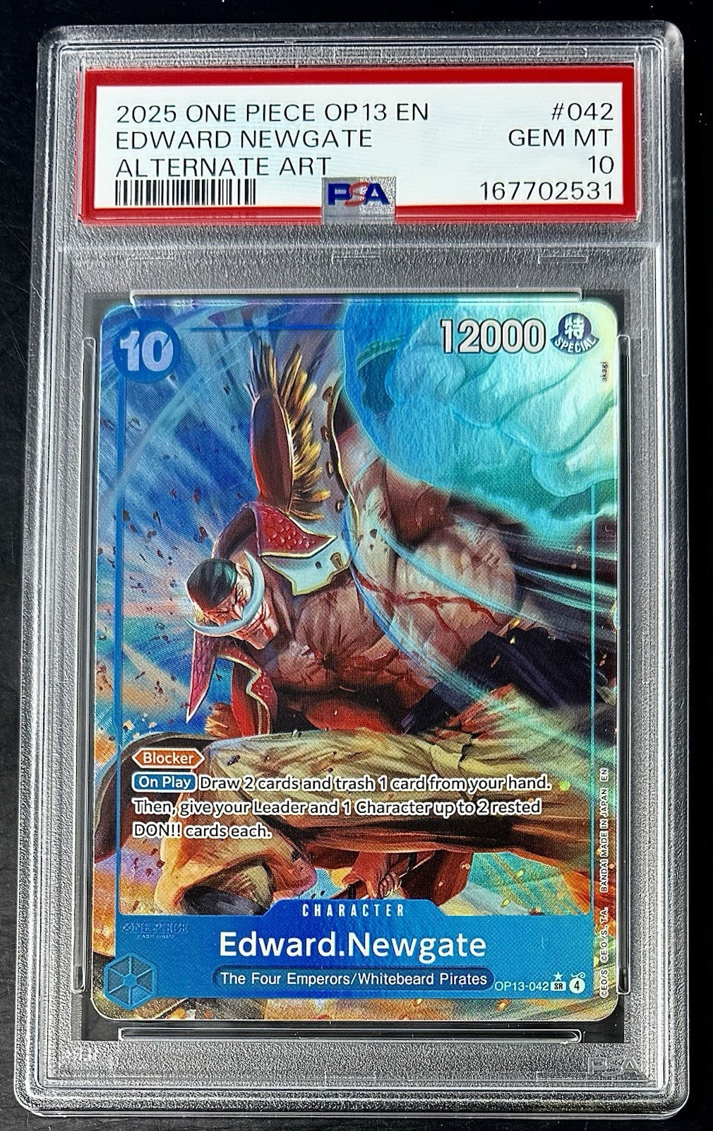 PSA 10 One Piece OP13-042 SR* - Edward.Newgate - AA - EN - Carrying on His Will