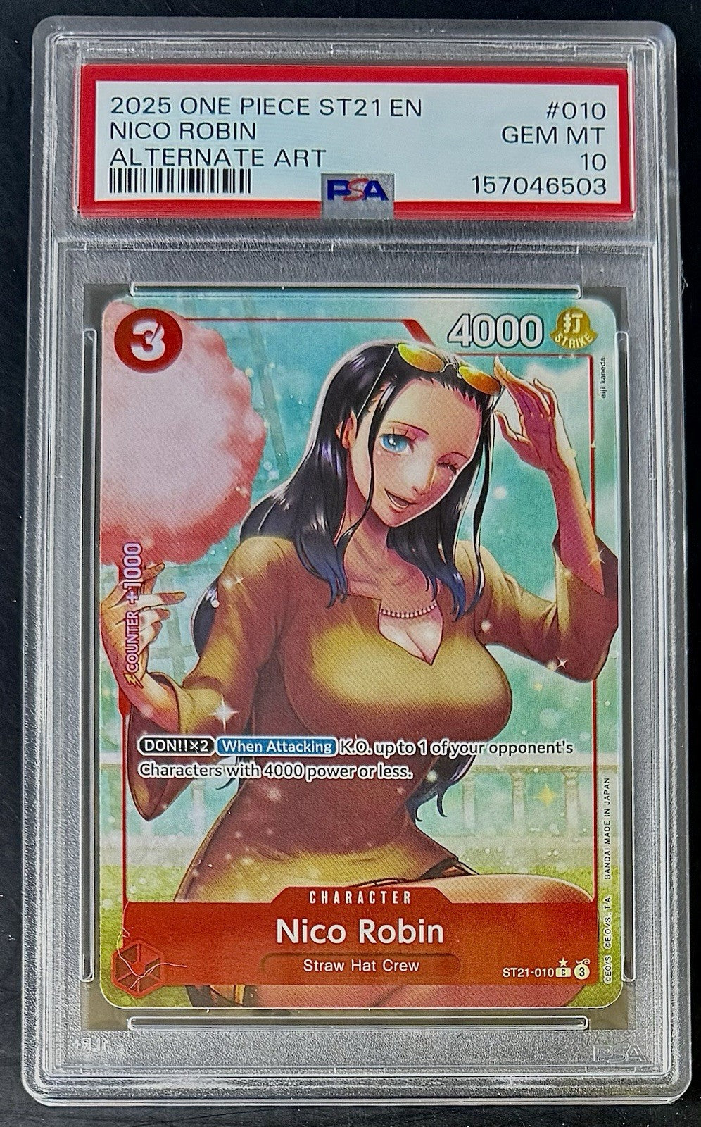 PSA 10 One Piece ST21-010 C* - Nico Robin - Alt Art - EN - Foil - EX Gear 5