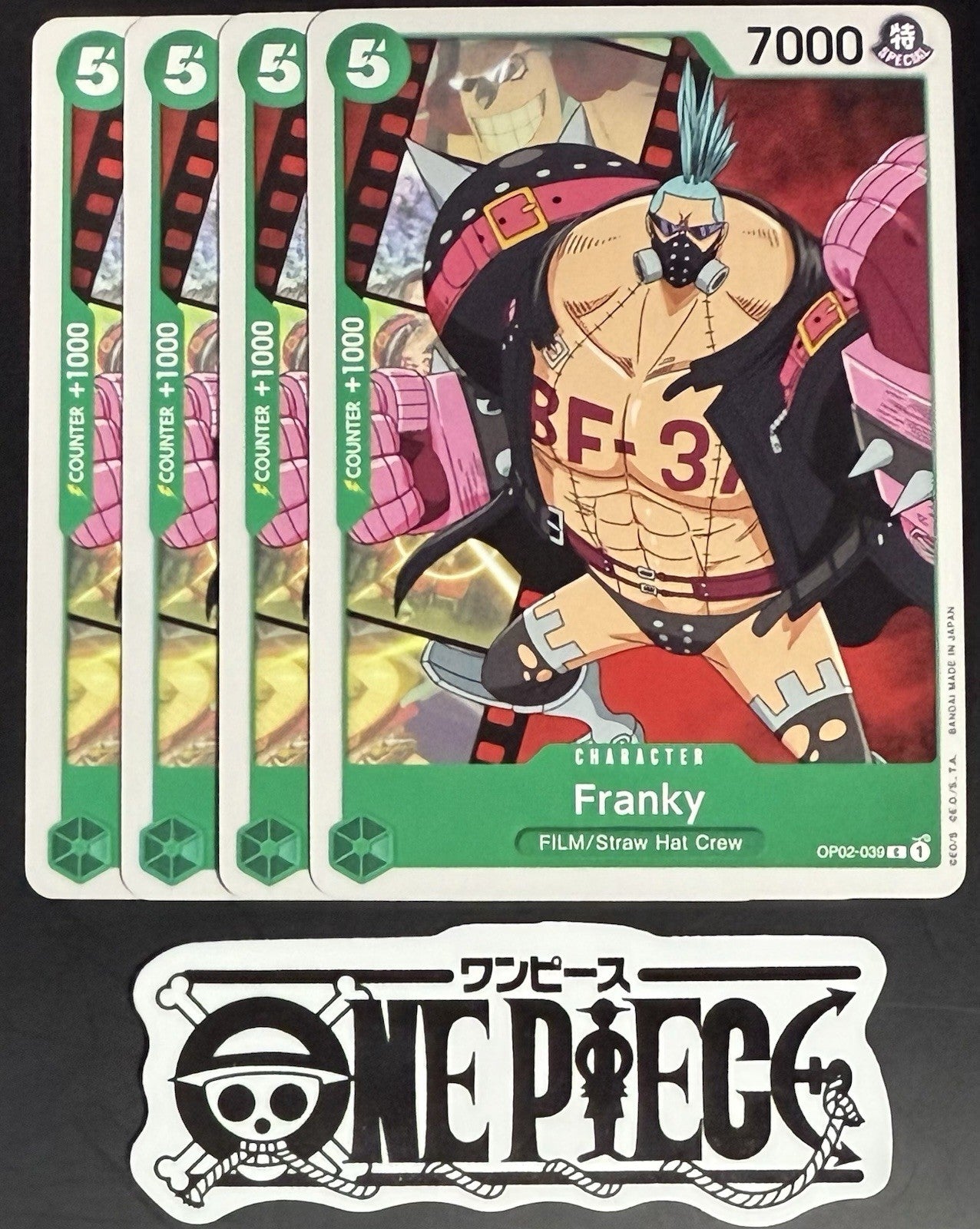 4x One Piece OP02-039 C Franky - English - Playset - Regular - TCG - NM/M