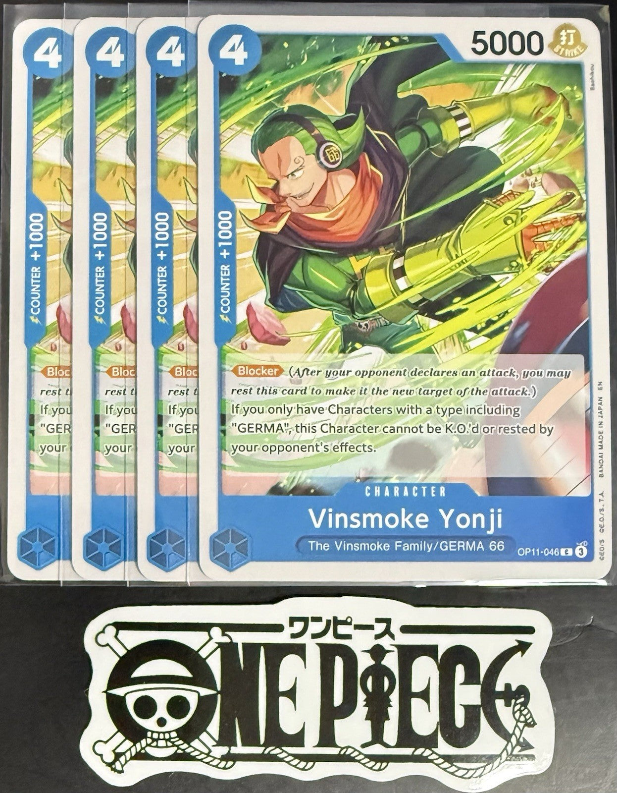 4 x One Piece OP11-046 C Vinsmoke Yonji - ENG - Regular - Playset - TCG - NM/M