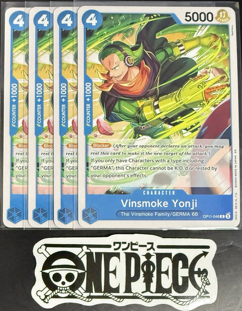 4 x One Piece OP11-046 C Vinsmoke Yonji - ENG - Regular - Playset - TCG - NM/M