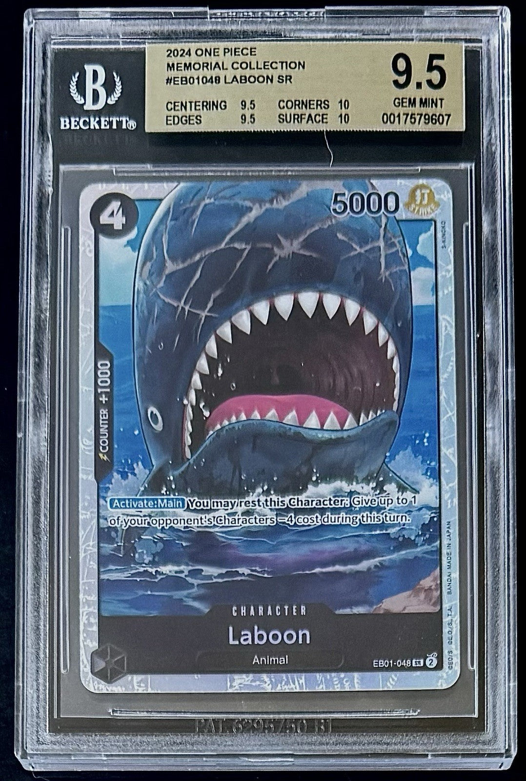 BGS 9.5 One Piece EB01-048 SR Laboon - English - Memorial Collection - Graded