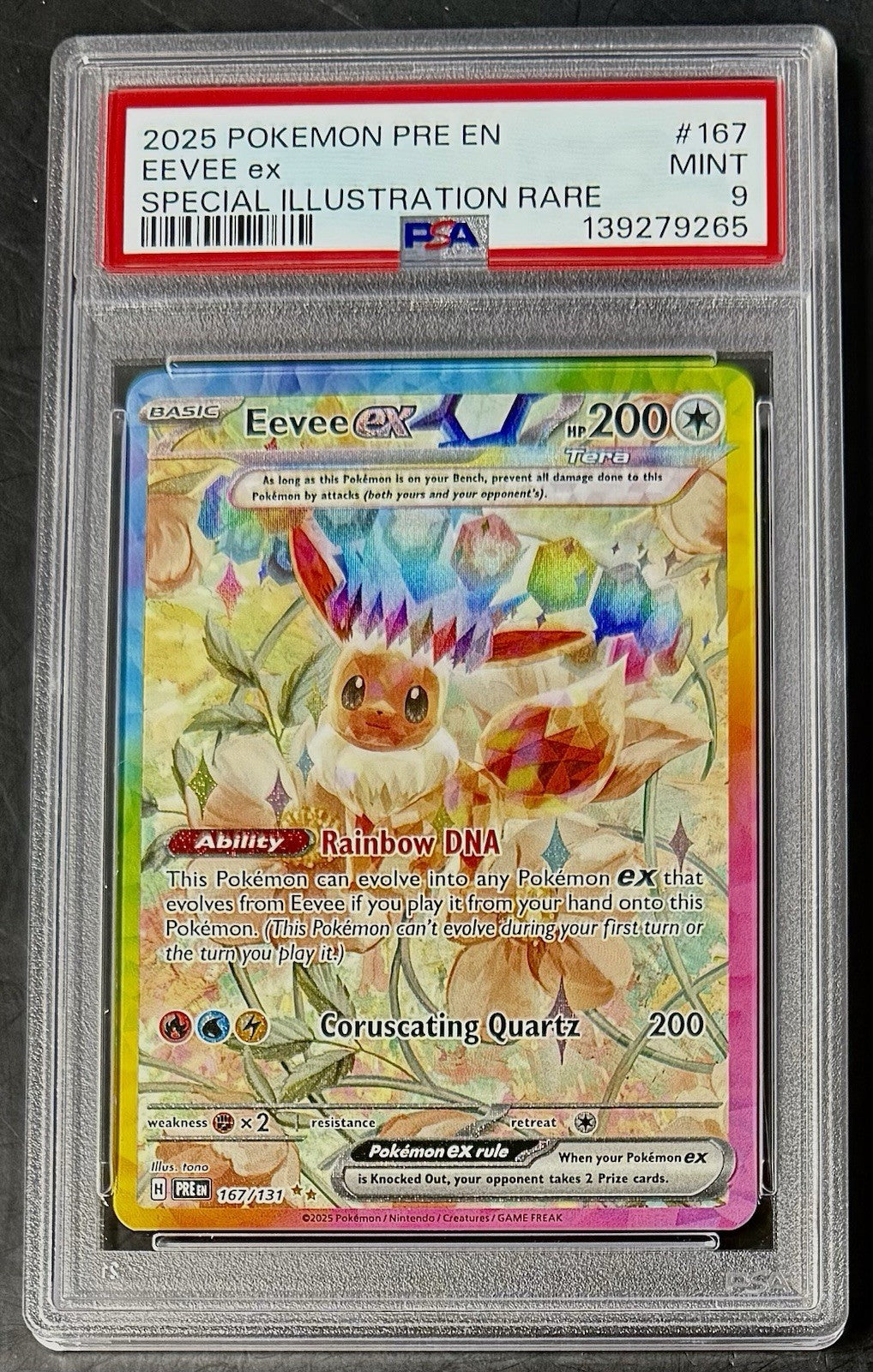 PSA 9 Eevee ex 167/131 Pokemon Prismatic Evolutions Special Illustration Rare