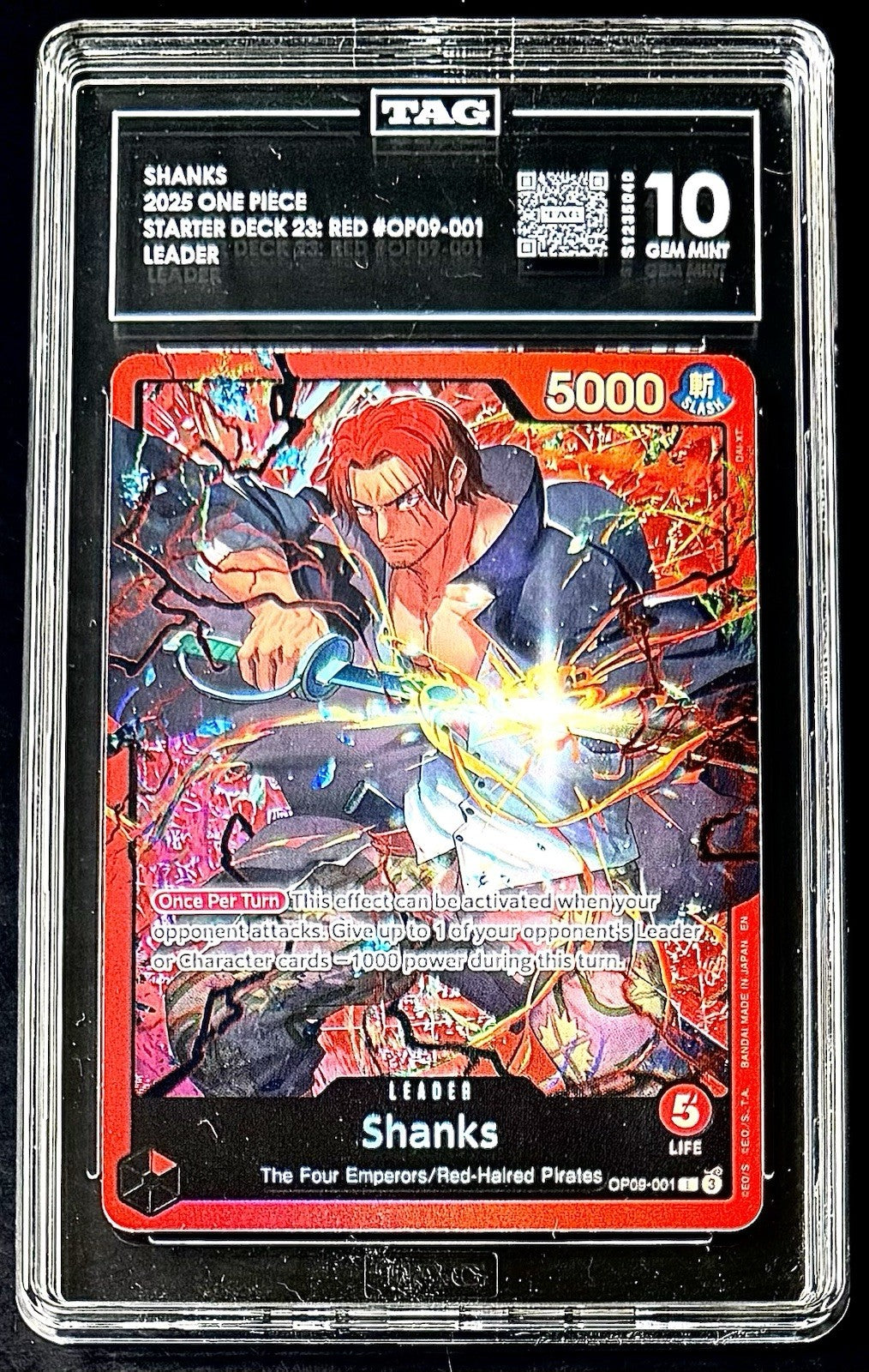 TAG 10 One Piece OP09-001 L - Shanks - EN - Foil - ST23 Red Shanks