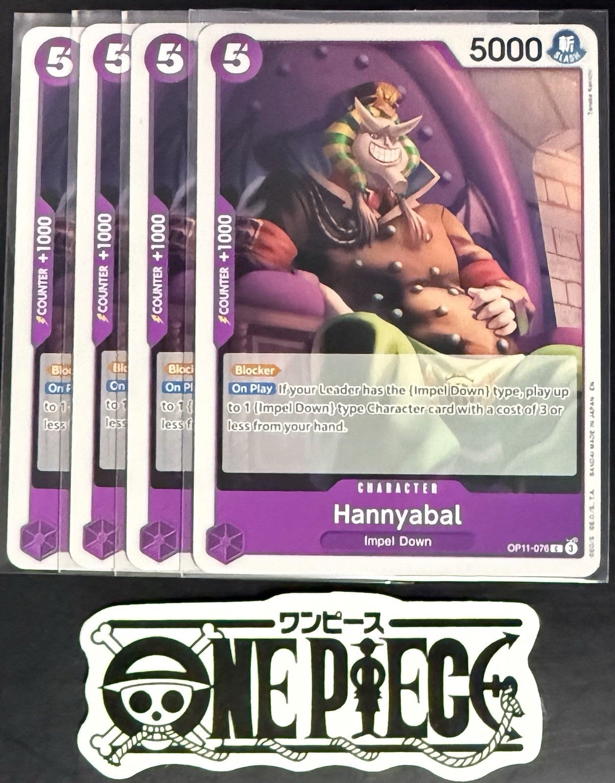 4 x One Piece OP11-076 C - Hannyabal - EN - Regular - Playset - TCG - NM/M