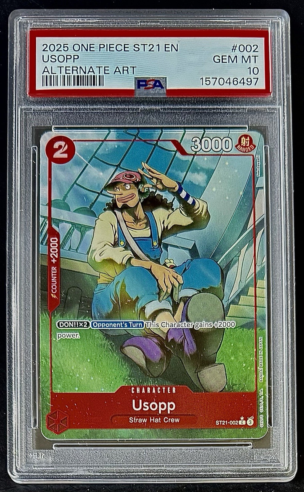 PSA 10 One Piece ST21-002 C* - Usopp - Alt Art - EN - Foil - EX Gear 5