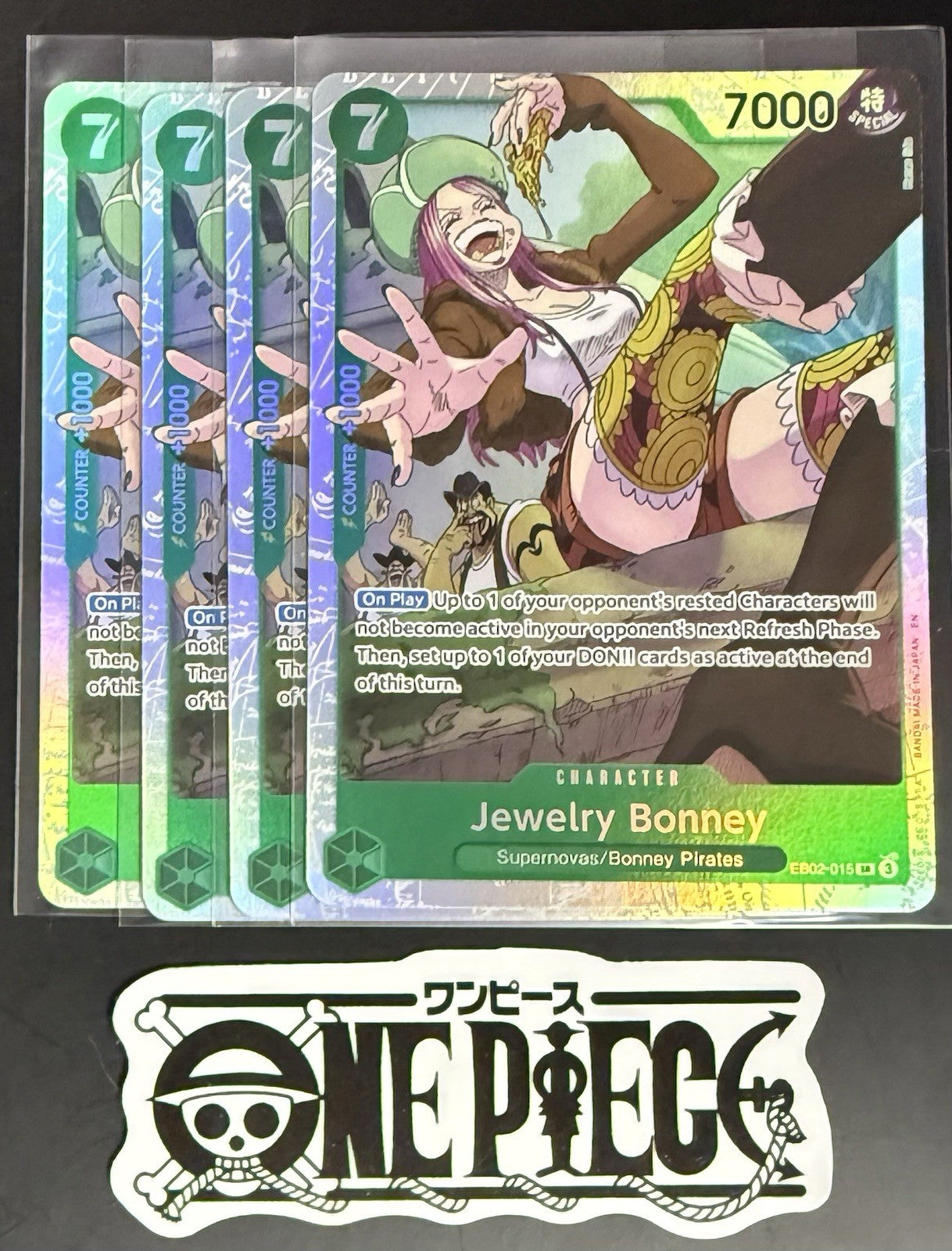 4x One Piece EB02-015 SR Jewelry Bonney - English - Foil - Play Set - TCG - NM/M