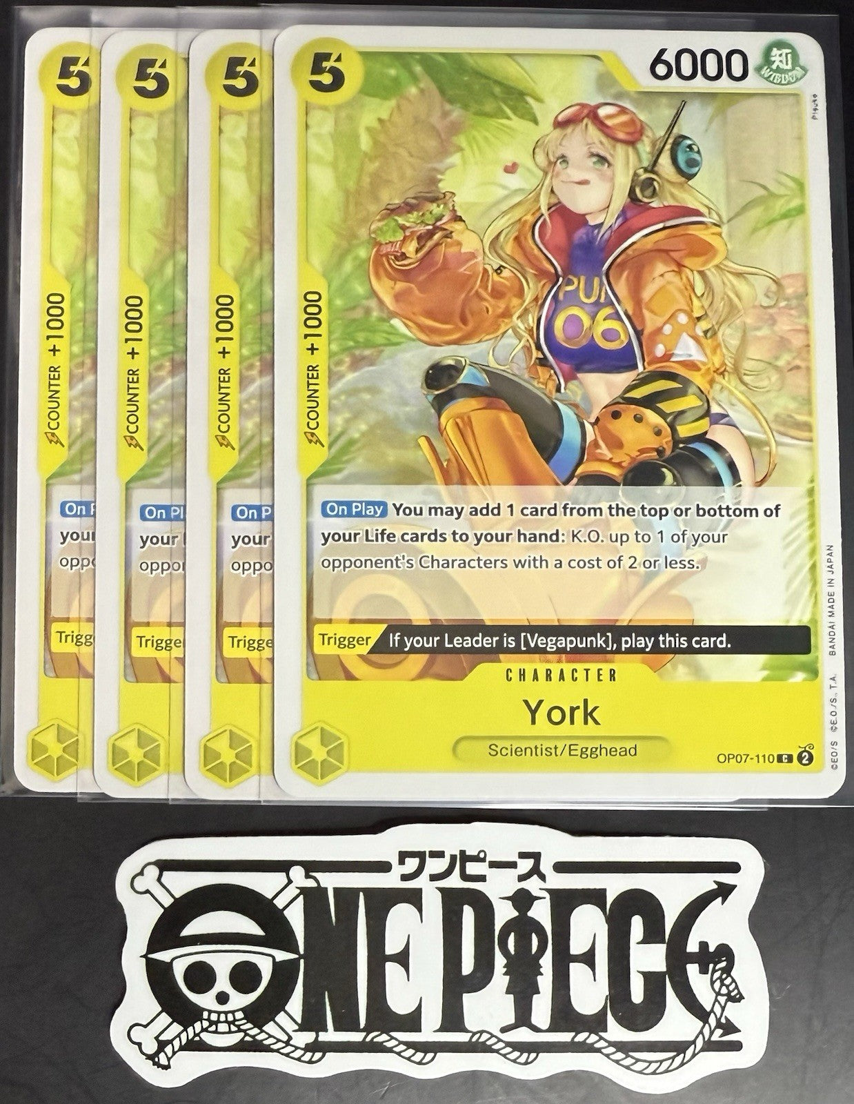 4x One Piece OP07-110 C York - English - Regular - Play Set - NM/M