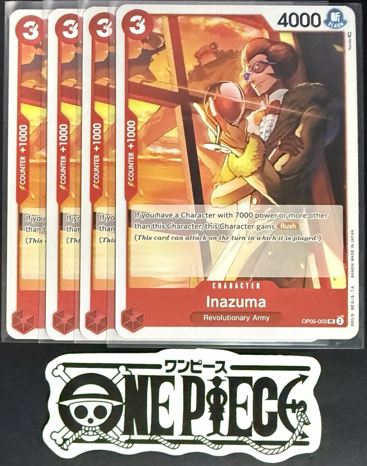 4x One Piece OP05-003 UC Inazuma - English - Play Set - Regular - TCG - NM/M