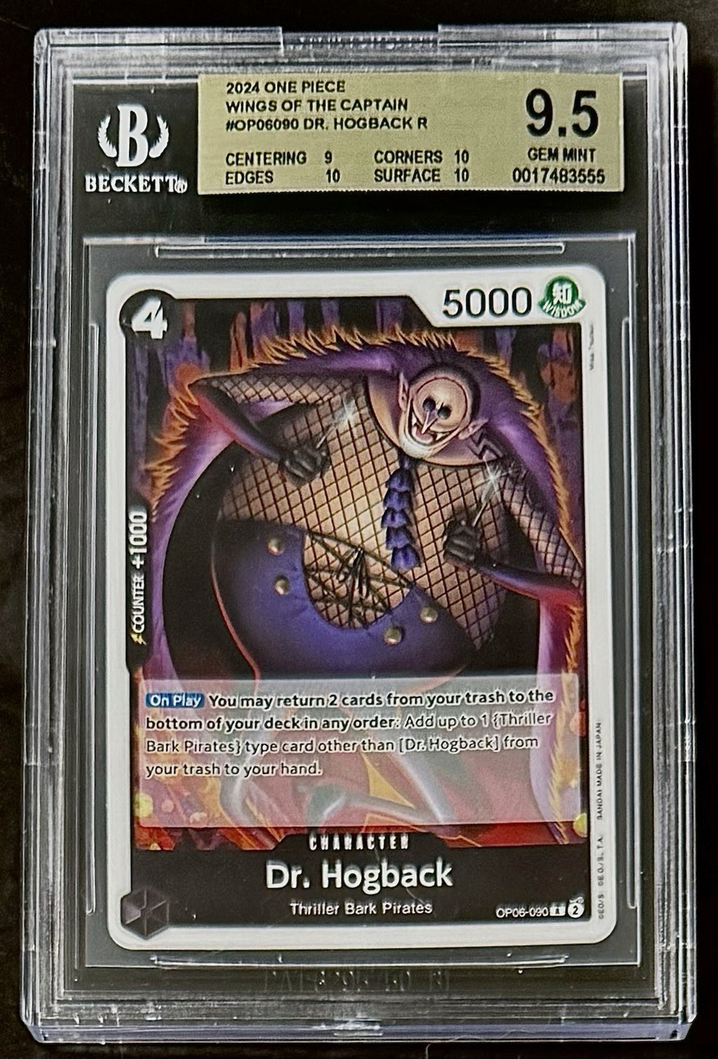 BGS 9.5 One Piece OP06-090 R Dr. Hogback - English - Wings of the Captain-Graded