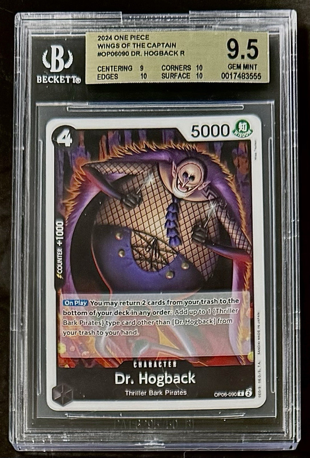 BGS 9.5 One Piece OP06-090 R Dr. Hogback - English - Wings of the Captain-Graded