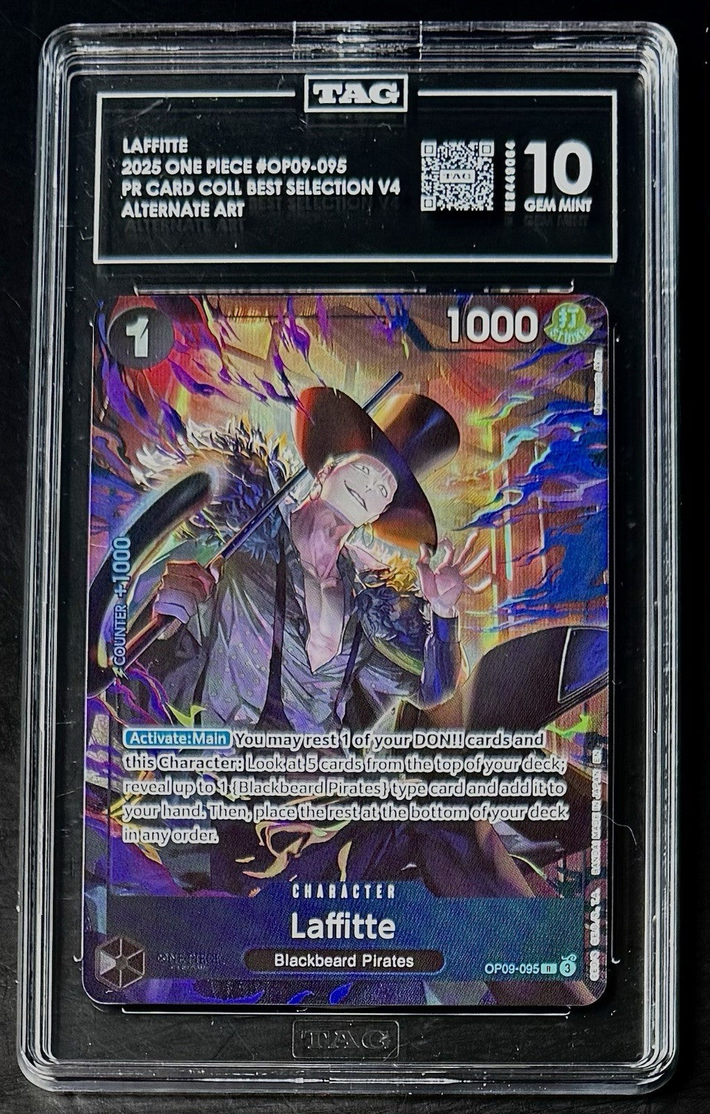 TAG 10 One Piece OP09-095 R Laffitte - Alt Art - EN - Foil - Best Vol.4 - Graded