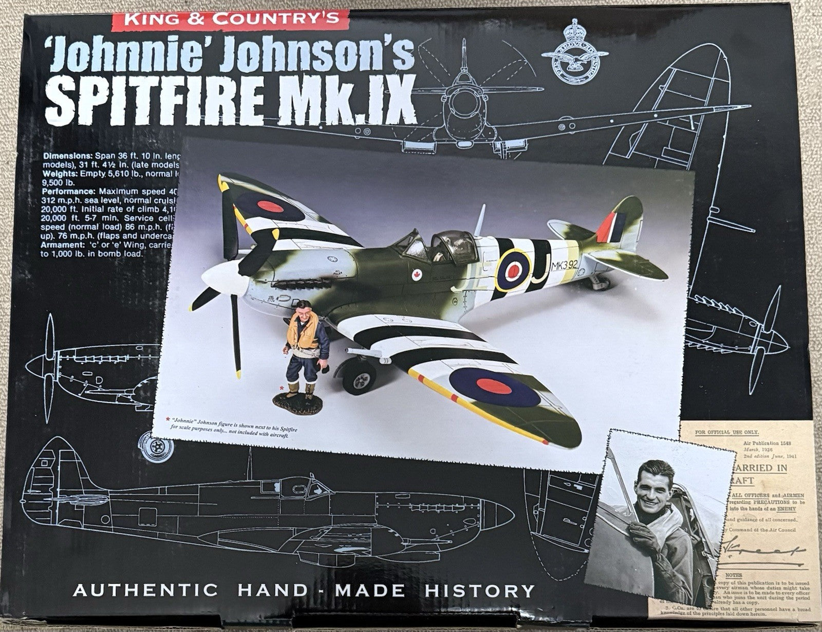 King & Country RAF042 Jonnie Johnson's Spitfire Mk.IX - Retired
