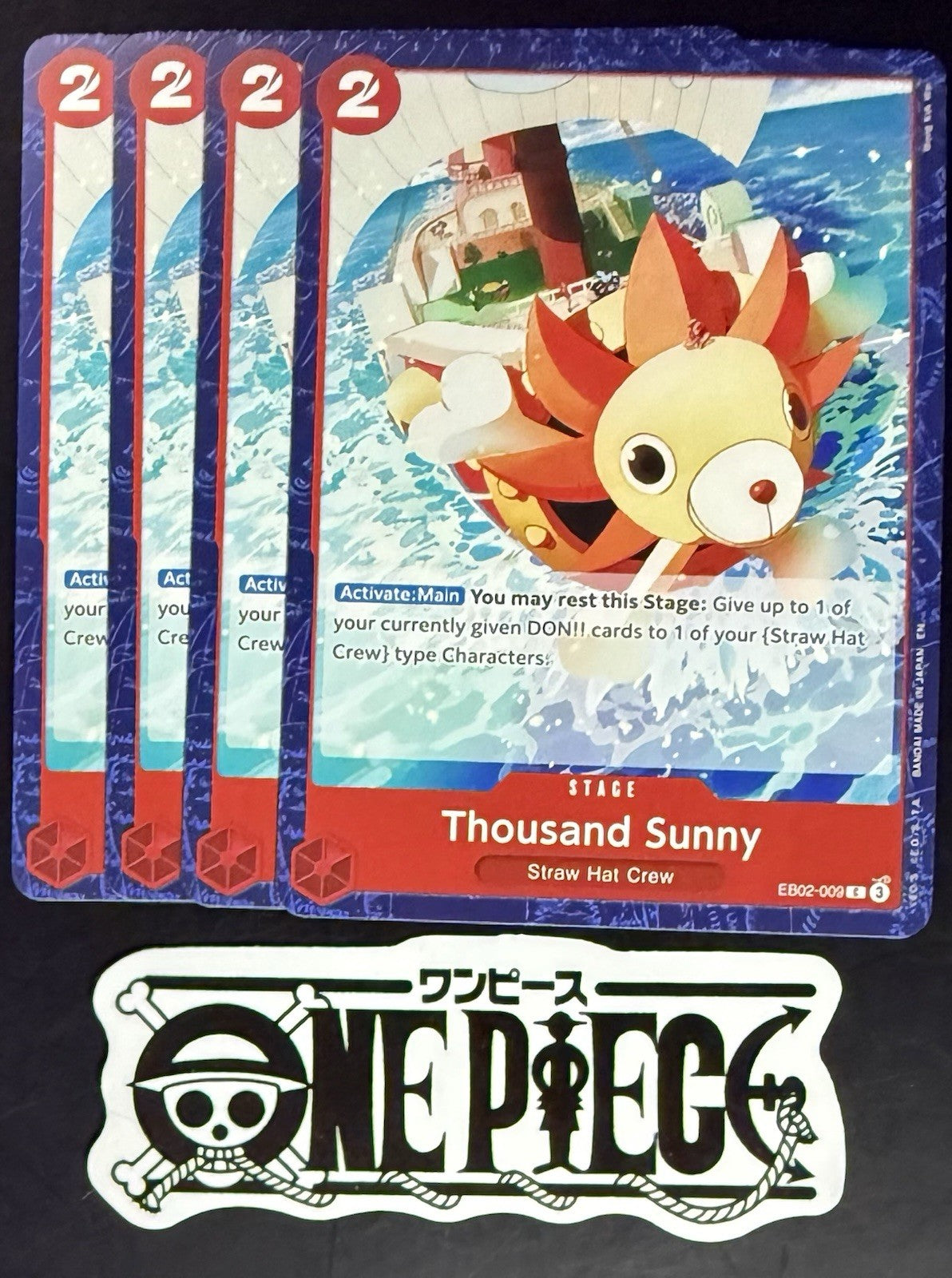 4x One Piece EB02-009 C Thousand Sunny - English - Regular - Play Set - TCG-NM/M