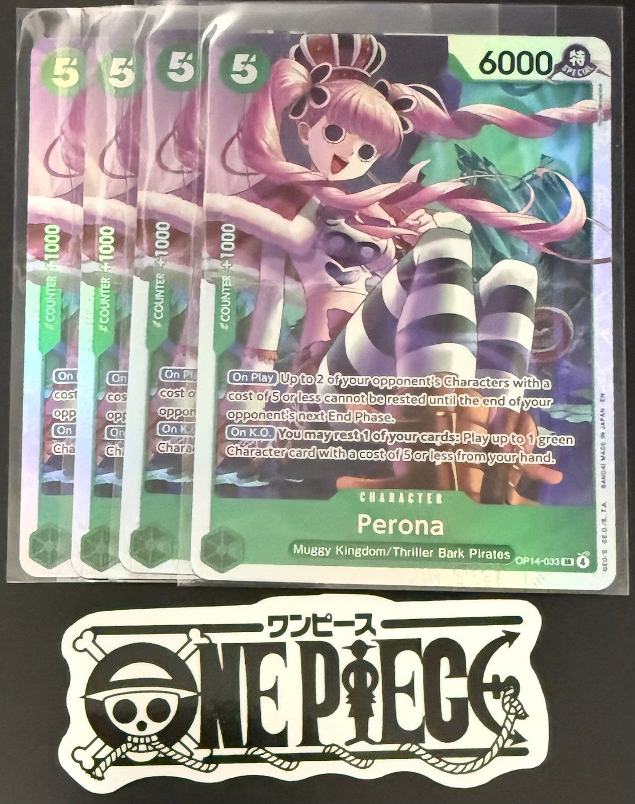 4x One Piece OP14-033 SR - Perona - EN - Foil - Play Set - NM/M