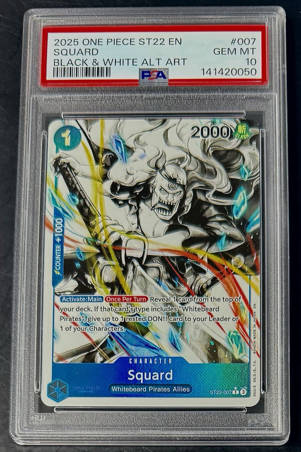 PSA 10 One Piece ST22-007 C* Squard -Alt Art- EN - Foil - Ace & Newgate - Graded