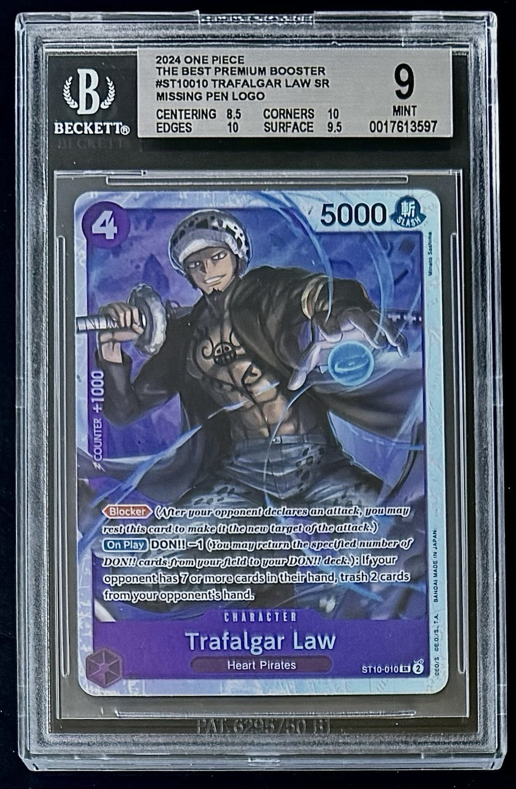 BGS 9 One Piece  ST10-010 SR - Trafalgar Law - Foil - EN - PRB01 The Best