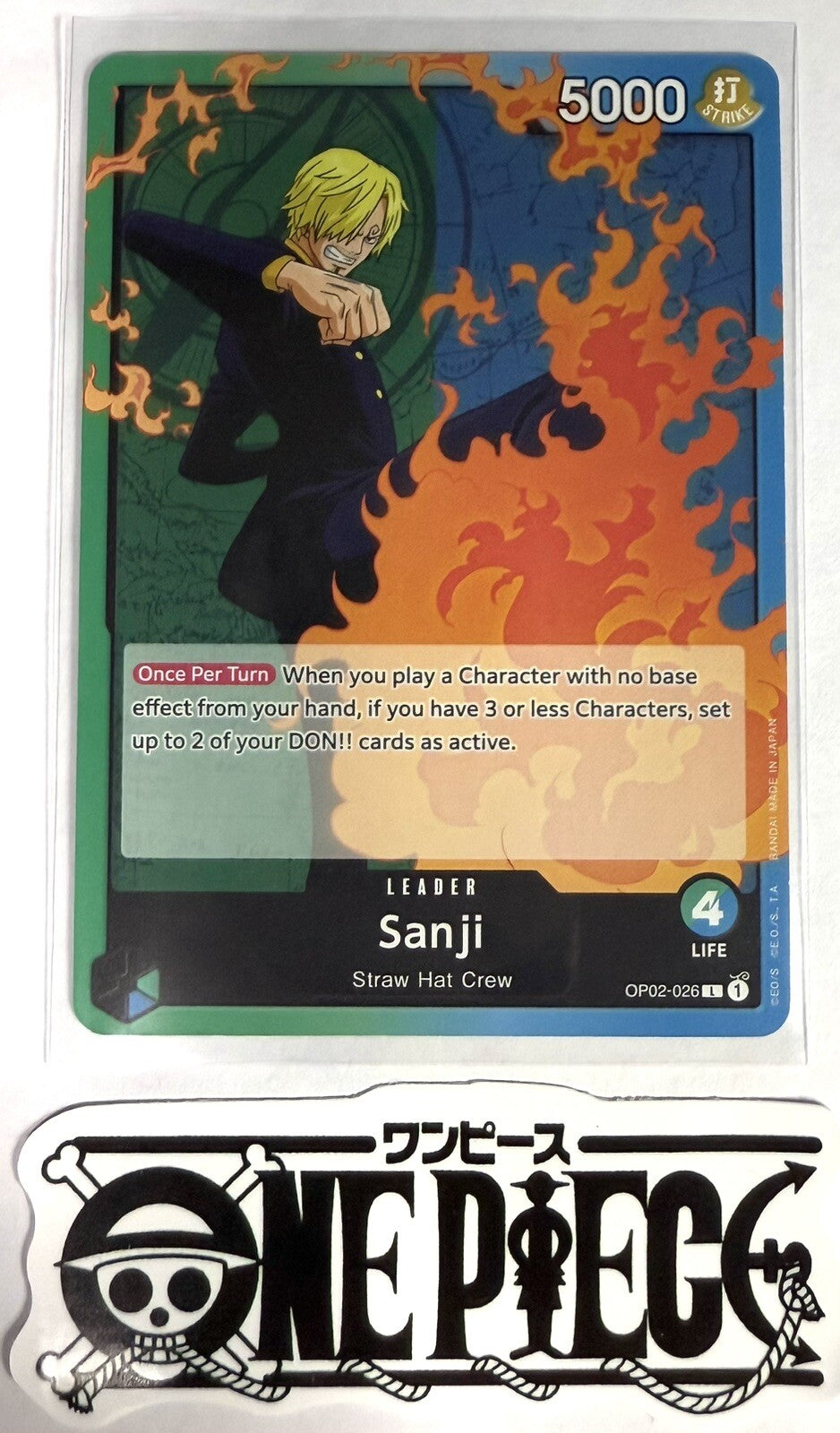 One Piece OP02-026 L Sanji - Leader - English - TCG - NM/M