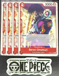 4x One Piece OP06-004 C Baron Omatsuri - English - Regular - Playset - NM/M