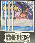 4 x One Piece OP12-054 C Marshall.D.Teach - ENG - Regular - Playset - NM/M