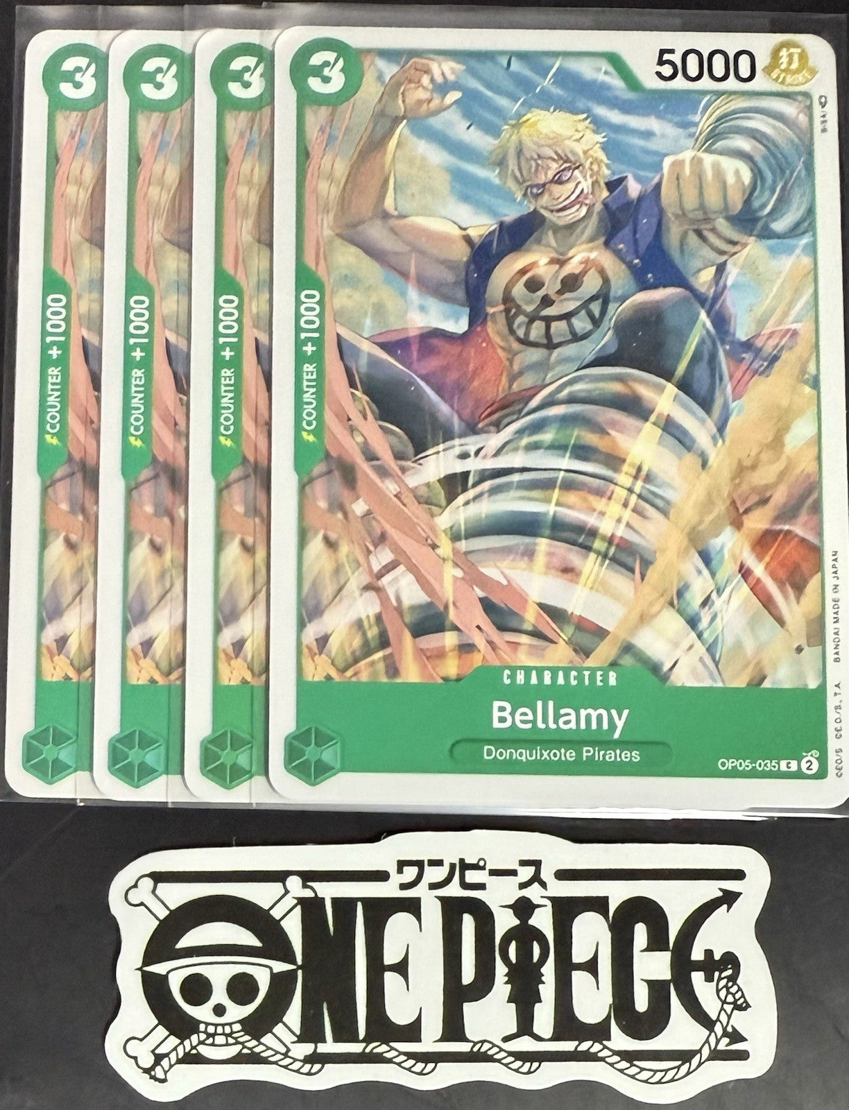 4x One Piece OP05-035 C Bellamy - ENG - Play Set - Regular - TCG - NM/M