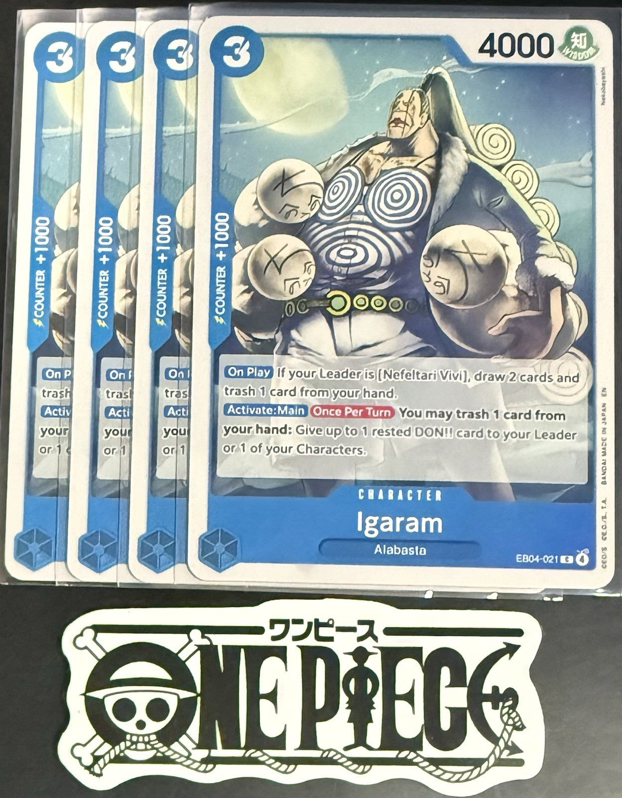 4x One Piece EB04-021 C Igaram - ENG - Regular - Play Set - TCG - NM/M