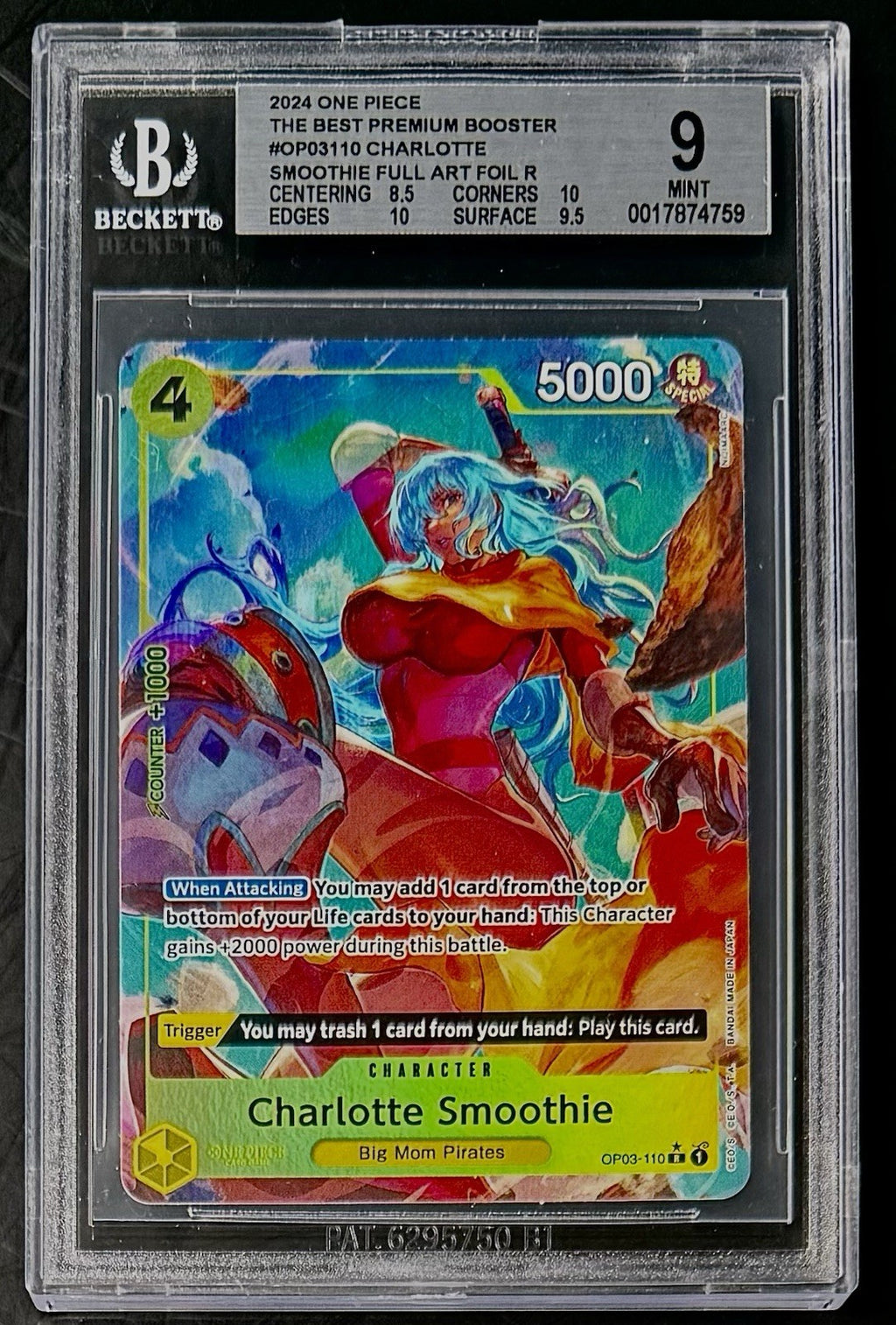 BGS 9 One Piece OP03-110 R* Charlotte Smoothie - English - PRB01 - Graded