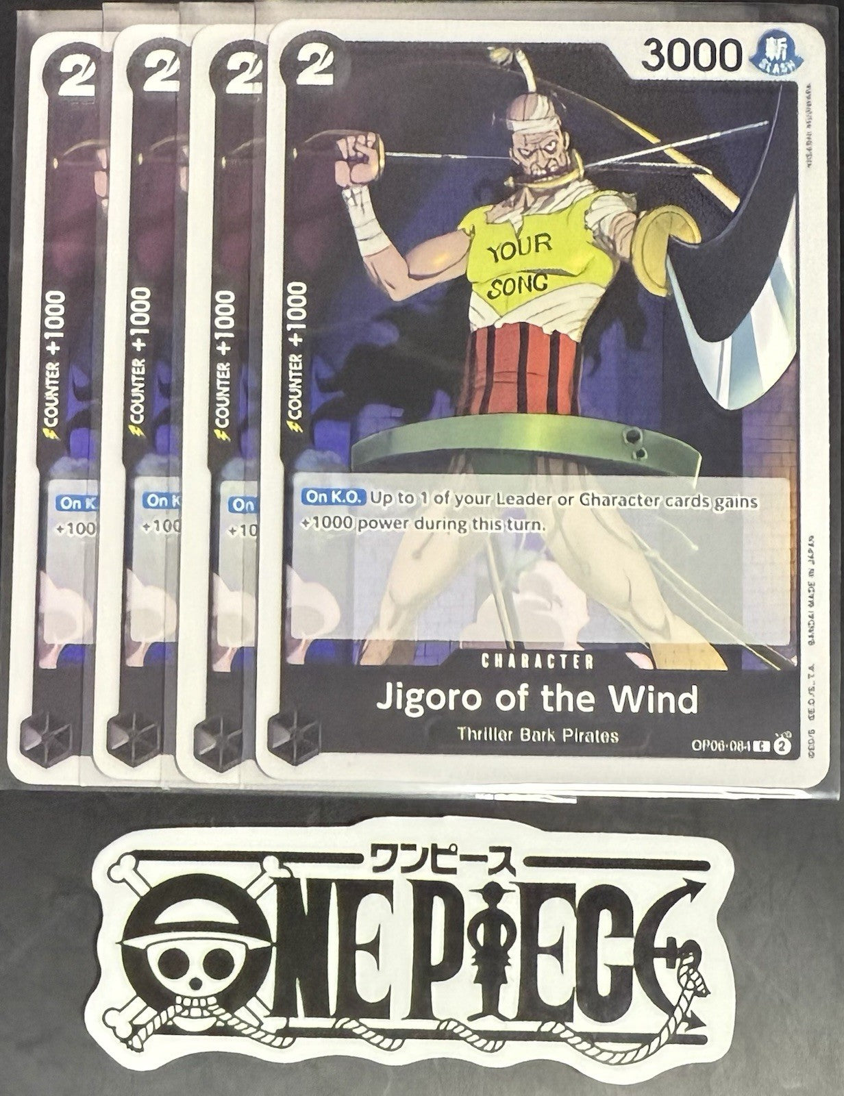 4x One Piece OP06-084 C Jigoro of the Wind - English - Regular - Playset - NM/M