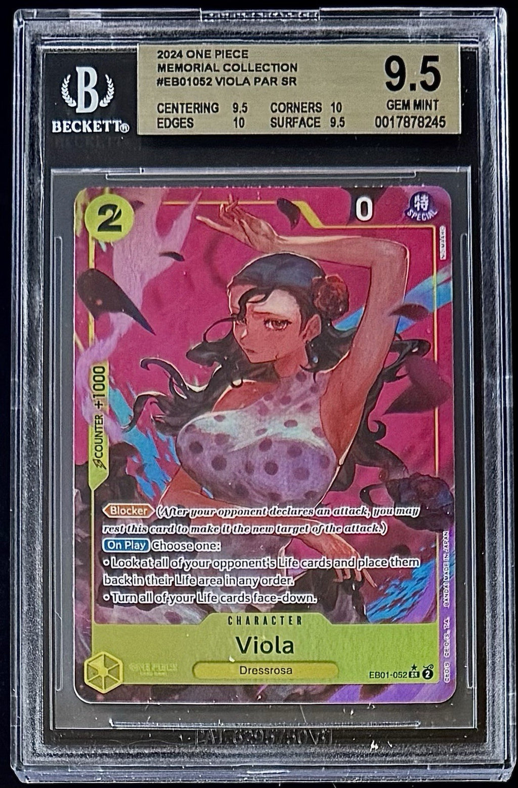 BGS 9.5 One Piece EB01-052 SR* Viola - Parallel Art Foil - English - Graded