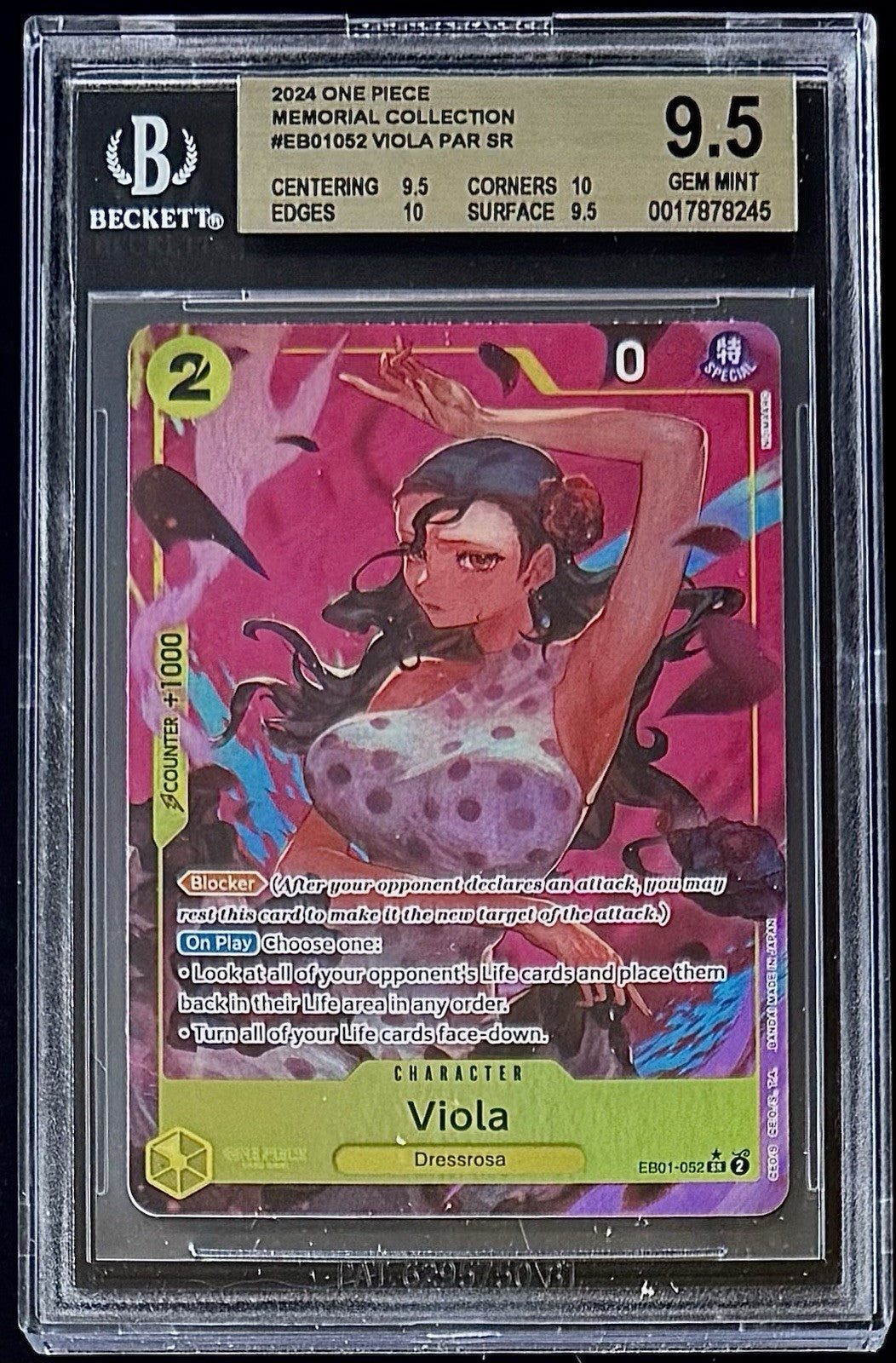 BGS 9.5 One Piece EB01-052 SR* Viola - Parallel Art Foil - English - Graded