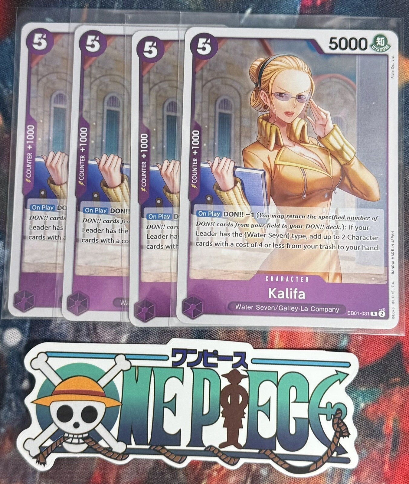 4x One Piece EB01-031 R Kalifa - English - Foil - Playset - TCG - NM/M