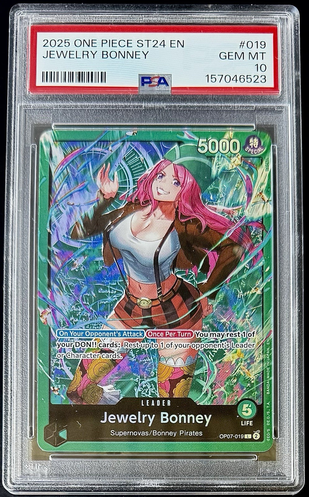 PSA 10 One Piece OP07-019 L - Jewelry Bonney - EN - Foil - ST24 Jewelry Bonney