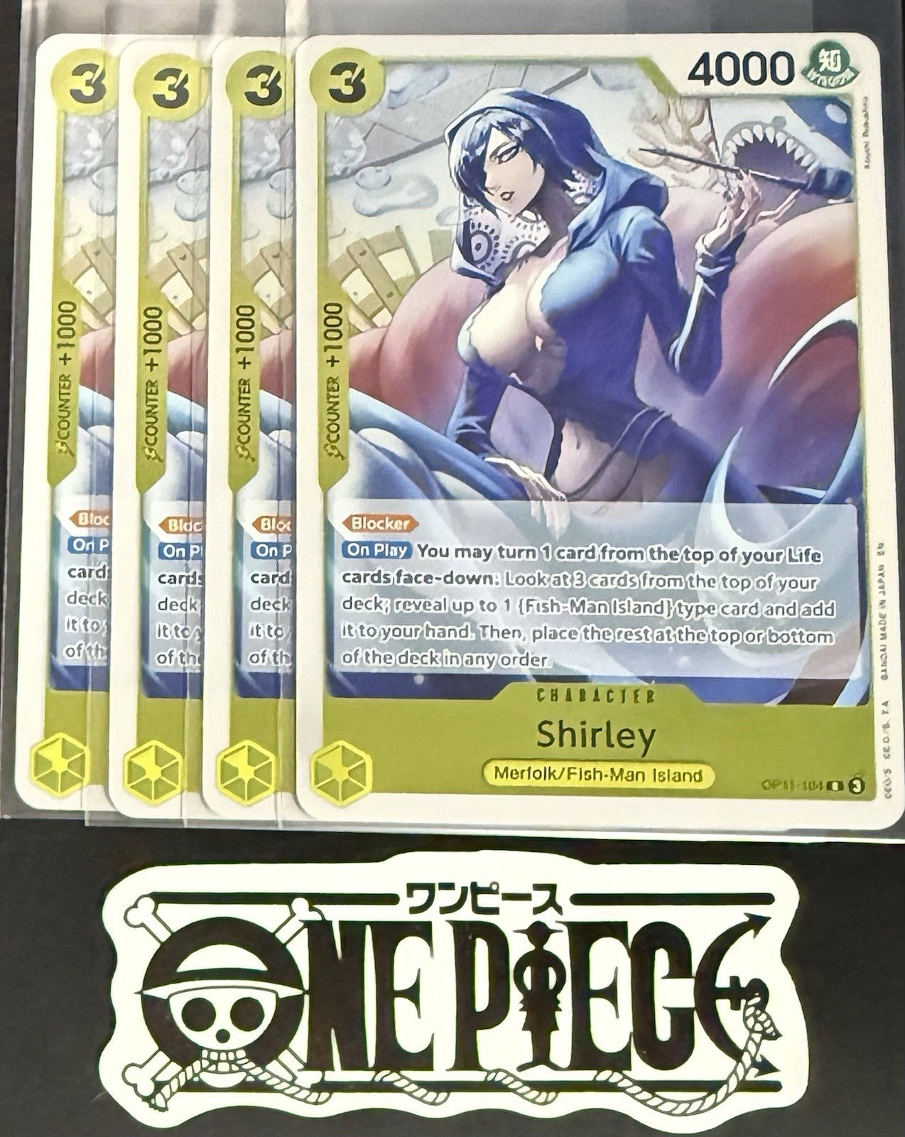4x One Piece OP11-104 R Shirley - English - Foil - Playset - TCG - NM/M