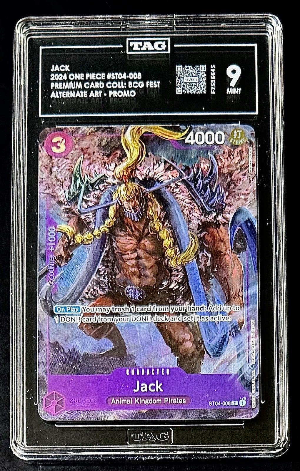 TAG 9 One Piece ST04-008 C - Jack - Alt Art - EN - Foil - Card Collection 23-24