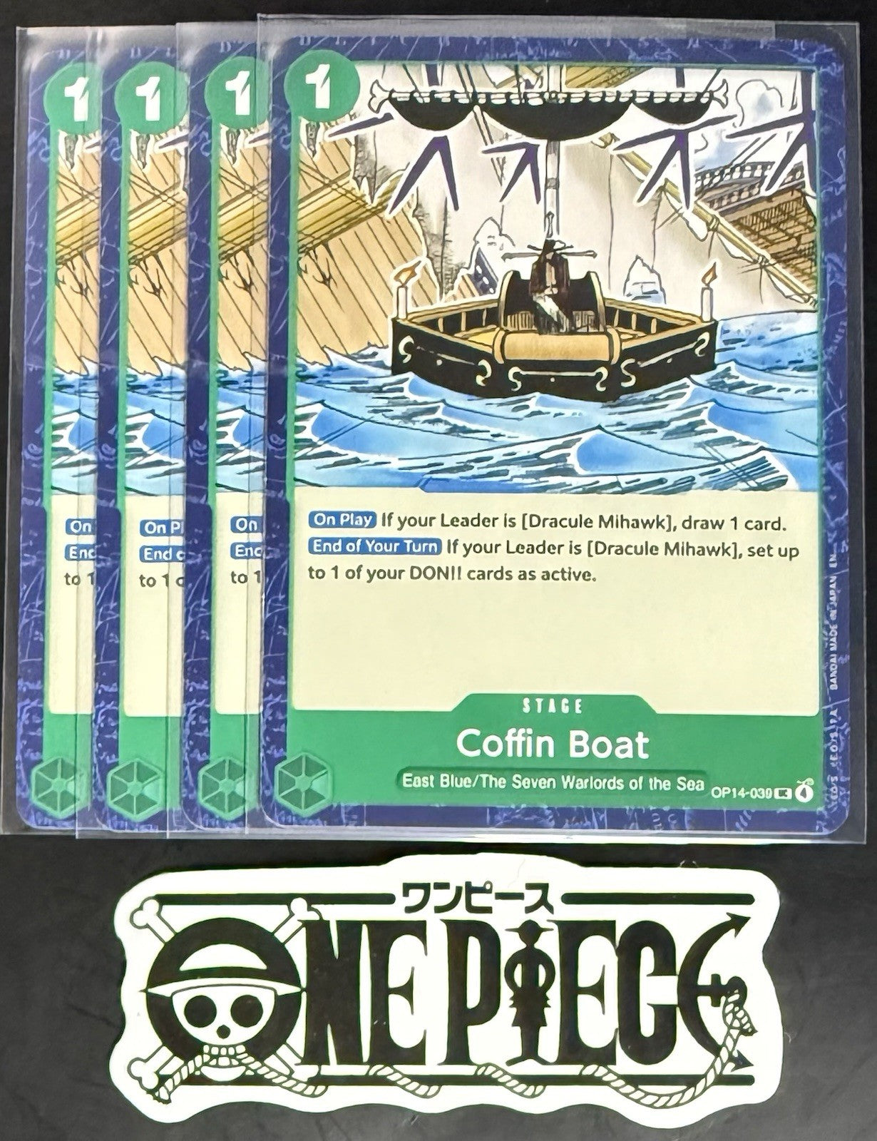 4x One Piece OP14-039 UC Coffin Boat - ENG - Regular - Playset - NM/M
