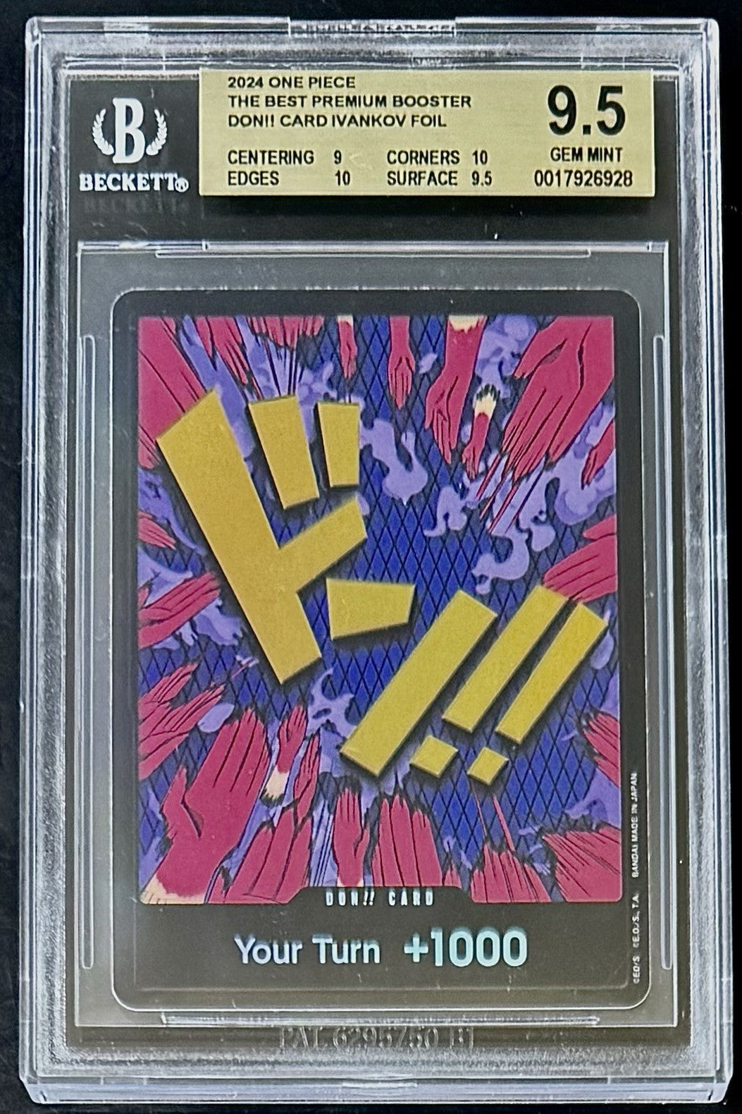 BGS 9.5 One Piece PRB01 Don!! Card Ivankov - English - The Best - Graded