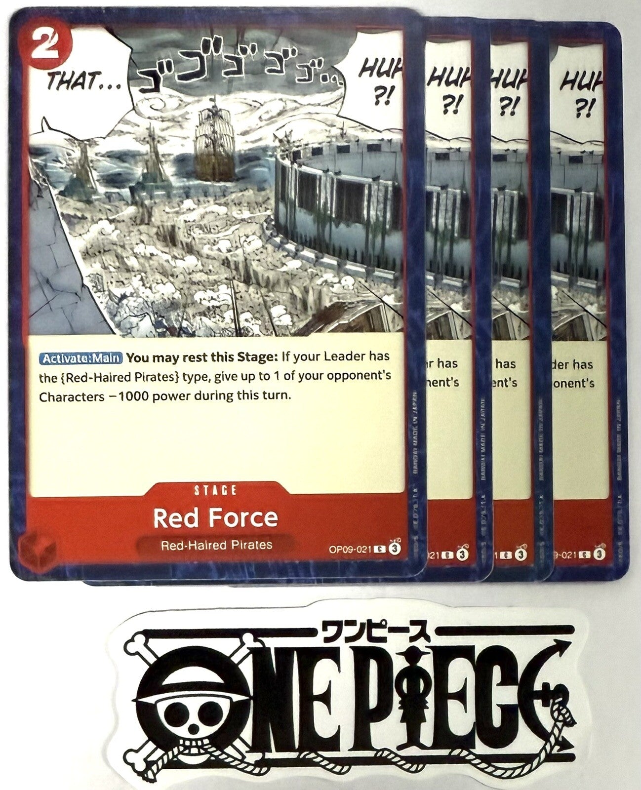 4x One Piece OP09-021 C Red Force - English - Playset - TCG - NM/M