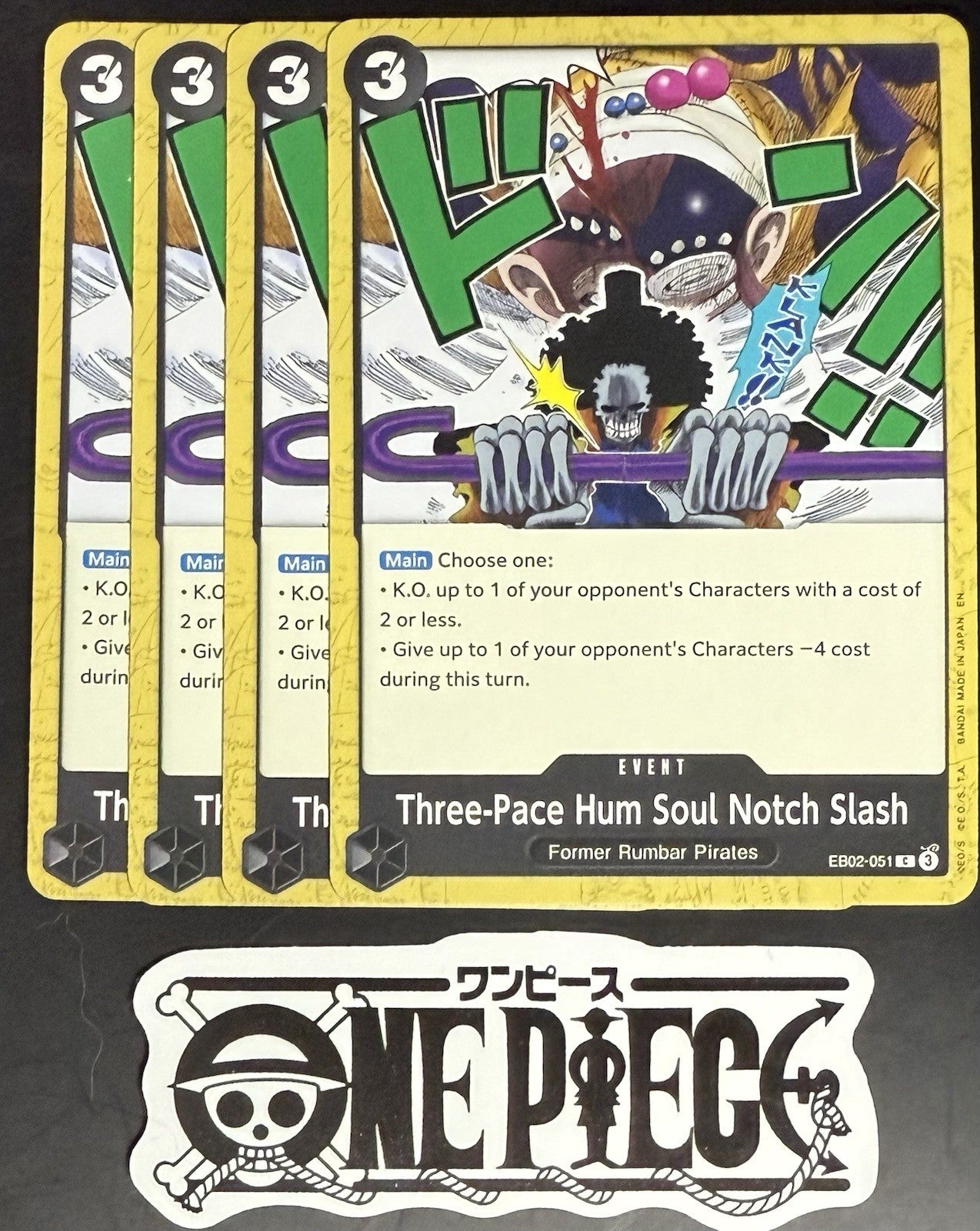 4x One Piece EB02-051 C Three... - English - Regular - Play Set - TCG - NM/M