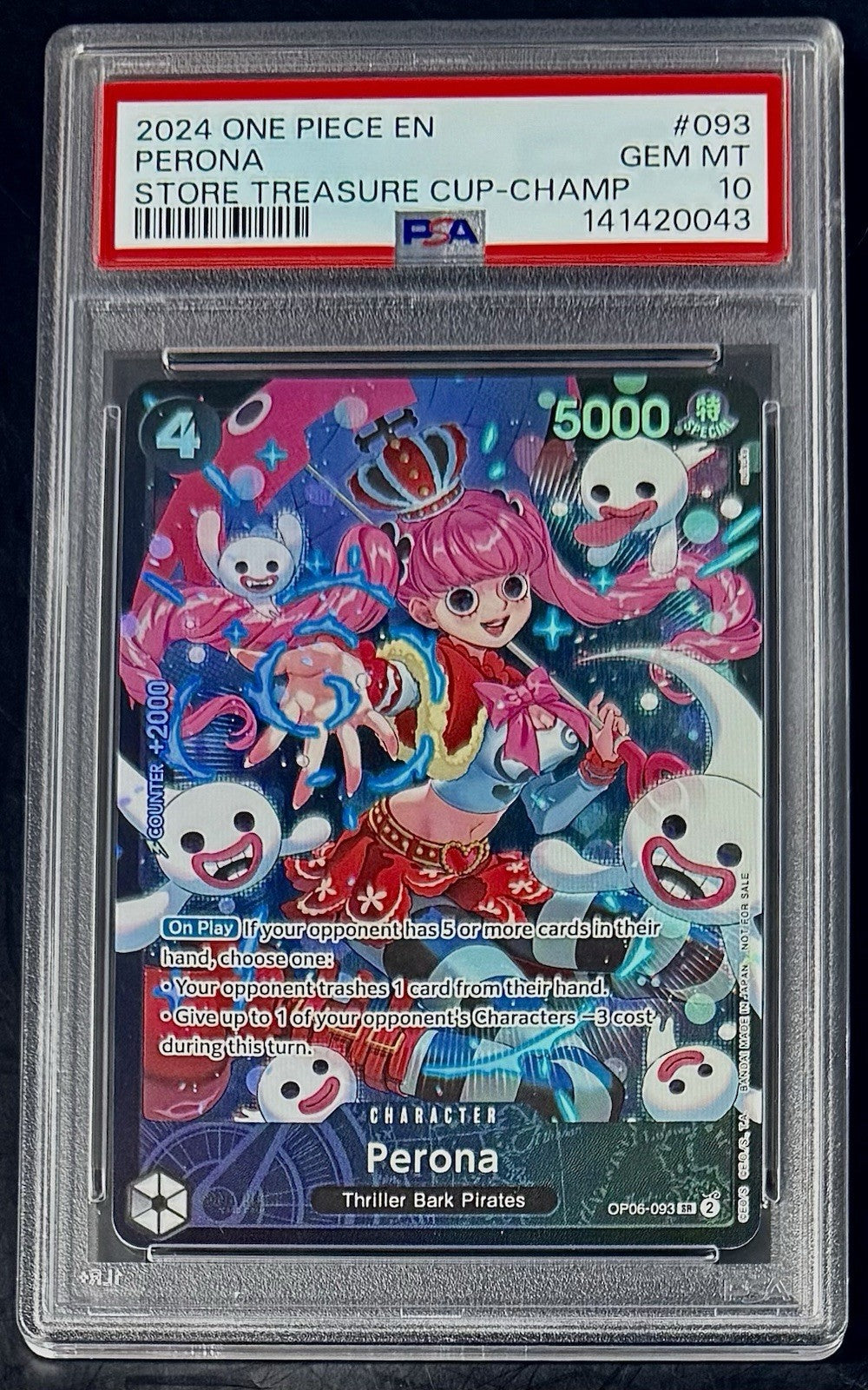 PSA 10 - 2024 One Piece OP06-093 SR - Perona - Store Treasure Cup - Graded