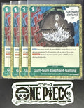 4x One Piece OP11-038 R Gum-Gum Elephant Gatling - ENG - Foil - Playset - NM/M