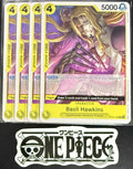 4x One Piece OP10-109 R Basil Hawkins - ENG - Regular - Playset -LD01- TCG -NM/M