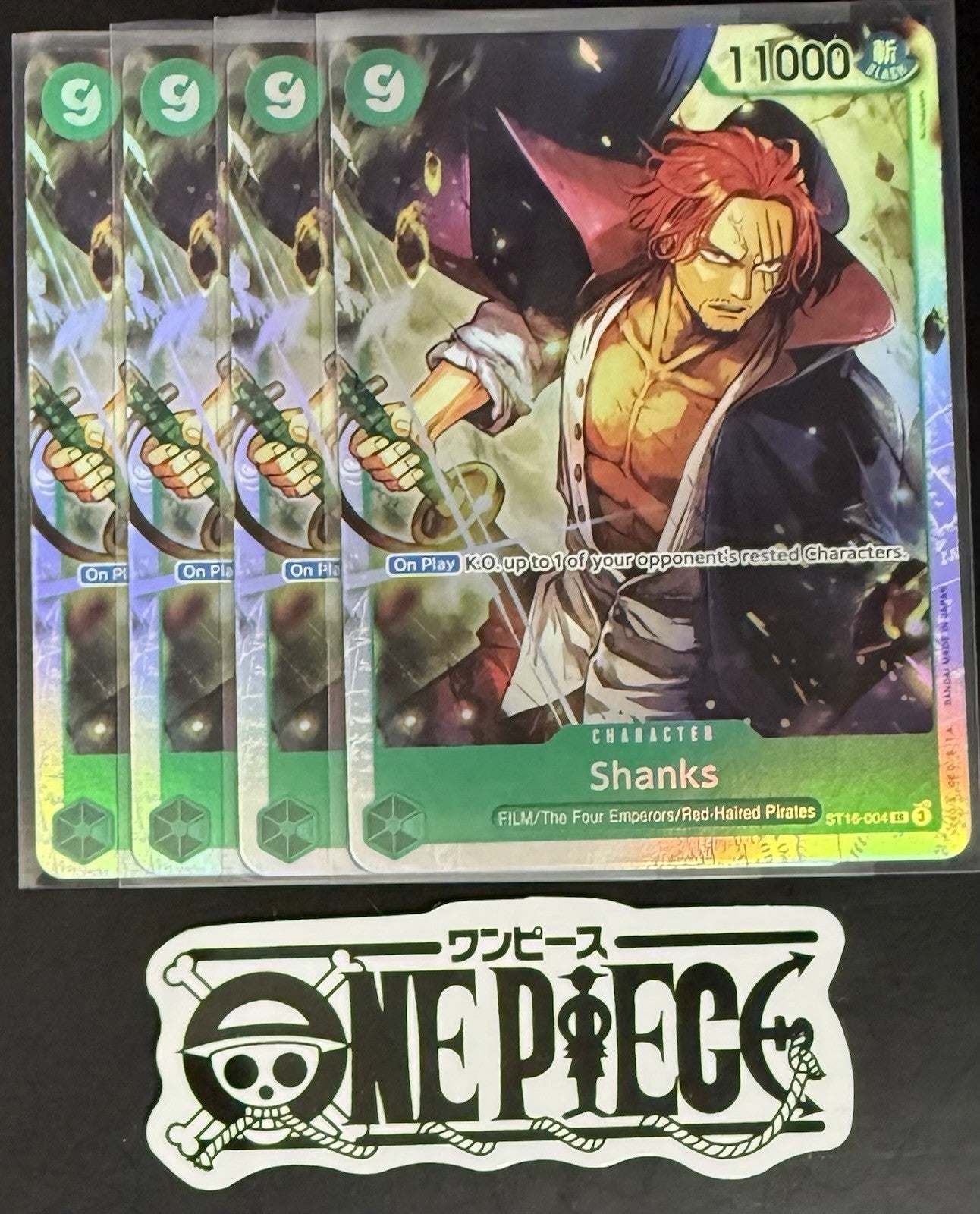 4x One Piece ST16-004 SR - Shanks - EN - Foil - Playset - TCG - NM/M