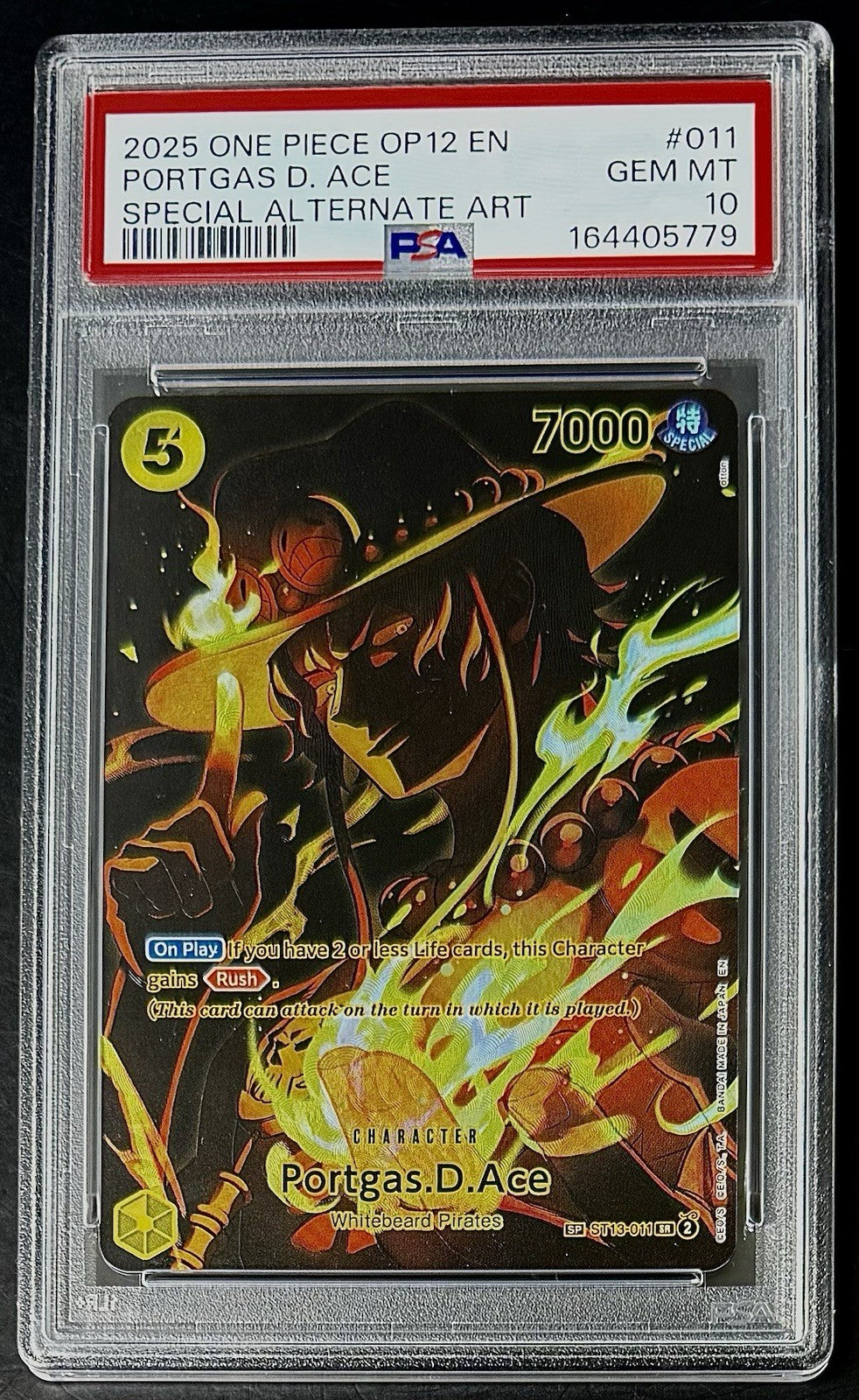 PSA 10 One Piece SP ST13-011 SR - Portgas.D.Ace - Special Rare Alt Art - EN