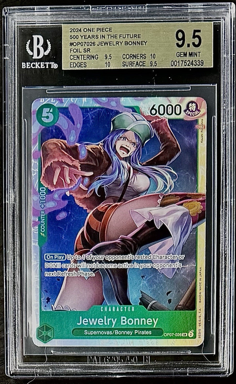 BGS 9.5 One Piece OP07-026 SR Jewelry Bonney - English - 500 Years in the Future