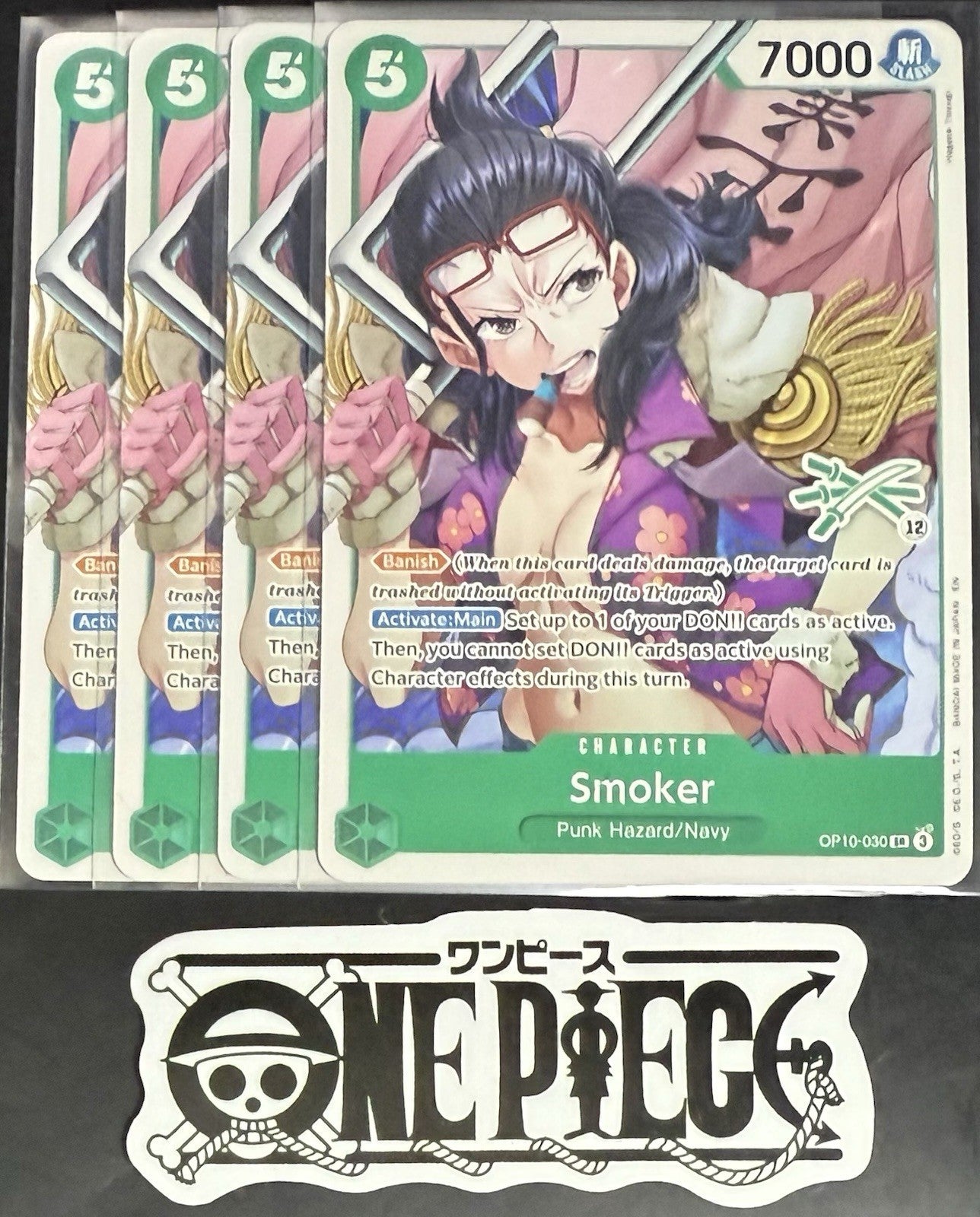 4x One Piece OP10-030 SR Smoker - English - Regular - Play Set - LD01 - NM/M