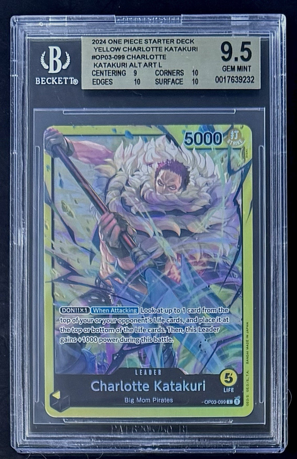 BGS 9.5 One Piece OP03-099 L - Charlotte Katakuri - EN - Foil - ST20