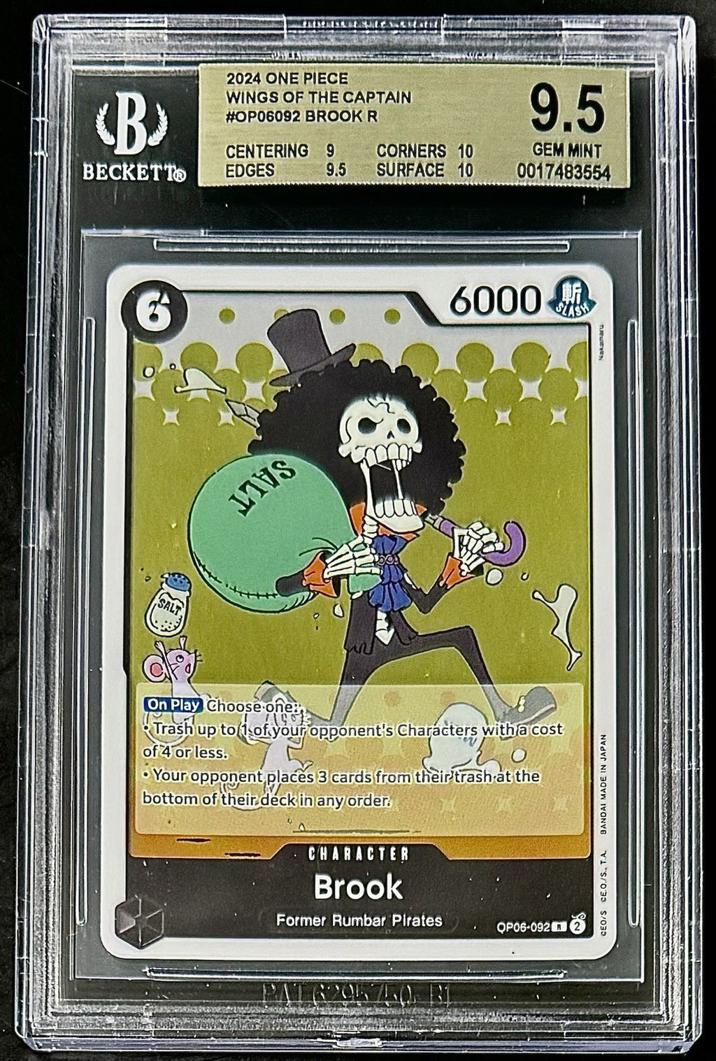 BGS 9.5 One Piece OP06-092 R Brook - English - Wings of the Captain - Graded
