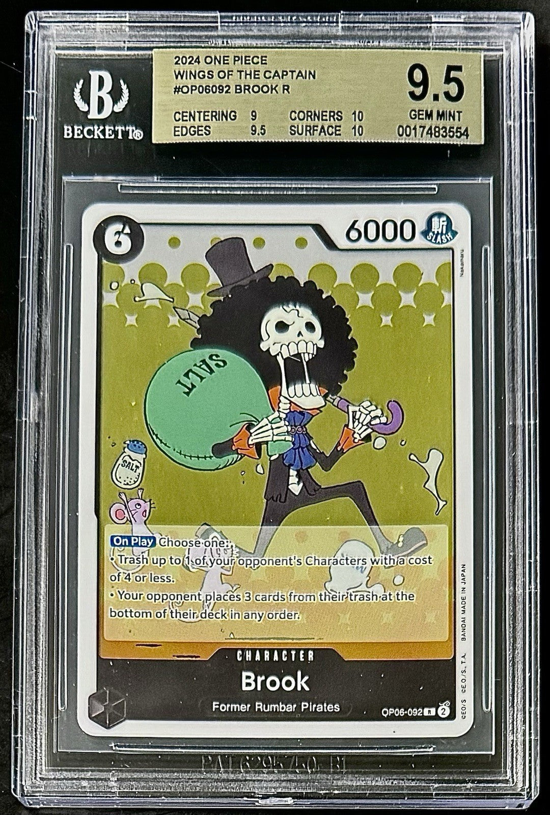 BGS 9.5 One Piece OP06-092 R Brook - English - Wings of the Captain - Graded